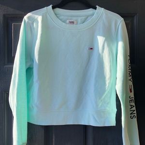 Tommy Jeans Cropped Sweater - Turquoise